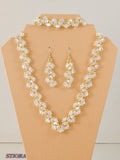 Shining Pearl Necklace Set with Bracelet – Elegant Luxury Jewelry