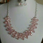 Blush Crystal Cluster Necklace & Earrings Set