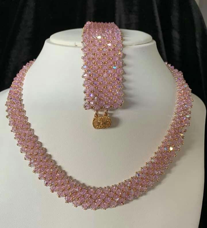 Emerald Crystal Beaded Necklace & Bracelet Set
