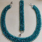 Emerald Crystal Beaded Necklace & Bracelet Set