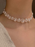 Elegant White Pearl Choker Necklace