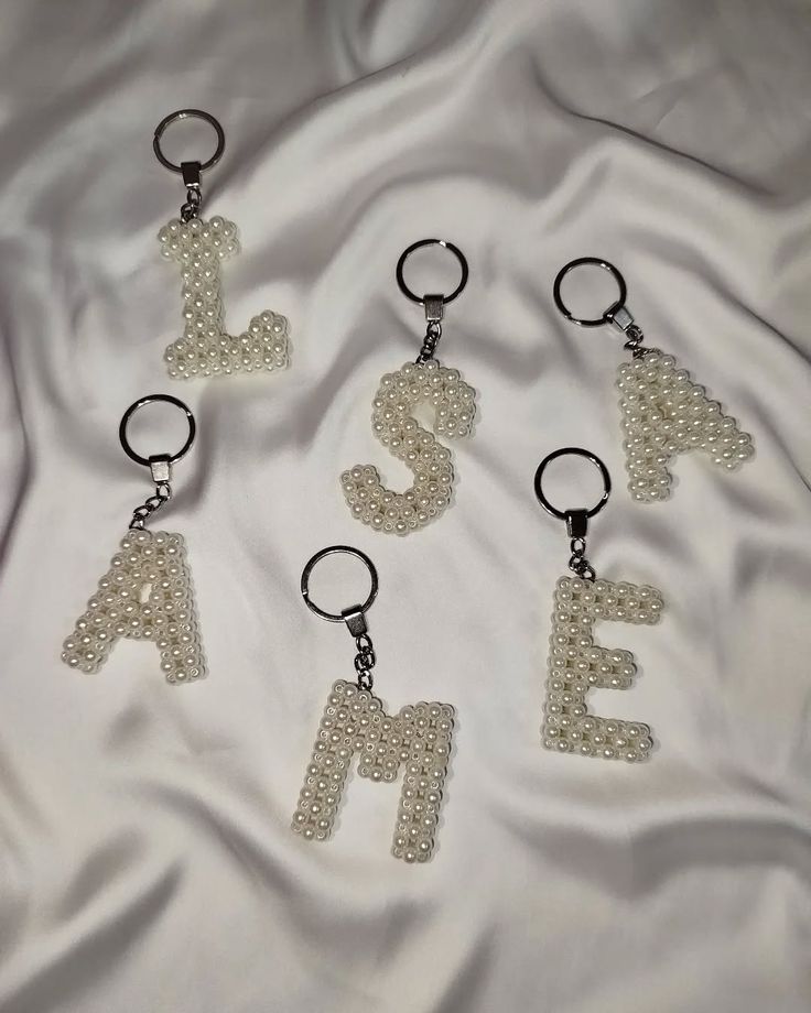Personalized Pearl Initial Keychain & Bag Charm