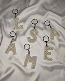 Personalized Pearl Initial Keychain & Bag Charm