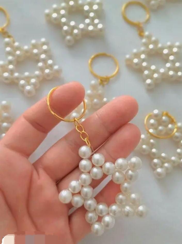 Celestial Pearl Star Keyring