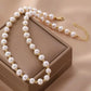 Aria Fresh Pearl Necklace with Gold Spacer Beads