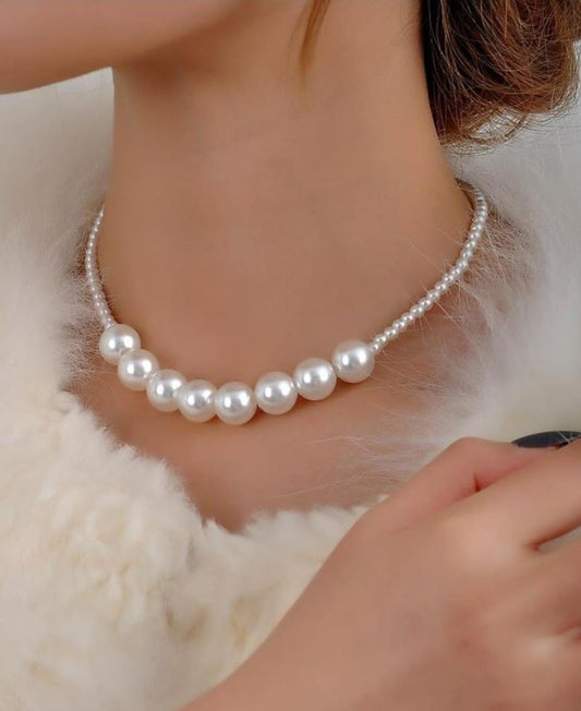 Luxe Graduated Pearl Choker Necklace