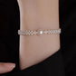 Elegant Silver Beaded Mesh Bracelet with Solitaire Pearl Center