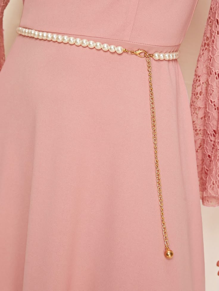 Minimalist Single-Row Pearl Waist Chain Belt