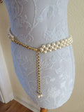 Double-Row Pearl Waist Chain Belt